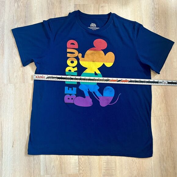 Disney Mickey Mouse Shirt Adult XXL Blue Rainbow Gay Pride Collection Unisex - Picture 4 of 7